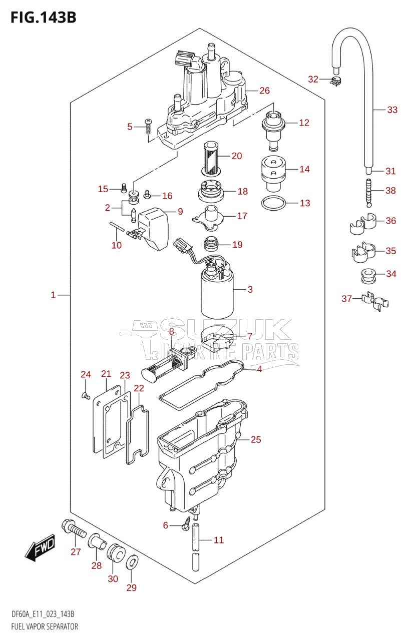 FUEL VAPOR SEPARATOR ((020,021,022):E40)