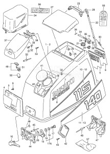 DT115 From 11502-607706 ()  1986 drawing ENGINE COVER (MODEL:89~94)