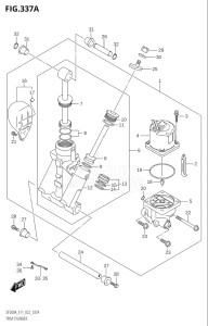 15003Z-040001 (2020) 150hp E01 E03 E40-Gen. Export 1 - USA (DF150AZ) DF150AZ drawing TRIM CYLINDER