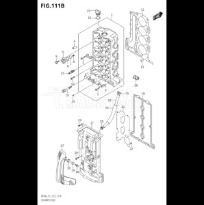 08002F-240001 (2022) 80hp E01 E40-Gen. Export 1 - Costa Rica (DF80AT  DF80AT) DF80A drawing CYLINDER HEAD (SEE NOTE)