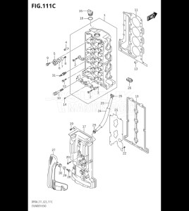 08002F-240001 (2022) 80hp E01 E40-Gen. Export 1 - Costa Rica (DF80AT  DF80AT) DF80A drawing CYLINDER HEAD (DF90AWQH,DF100B)