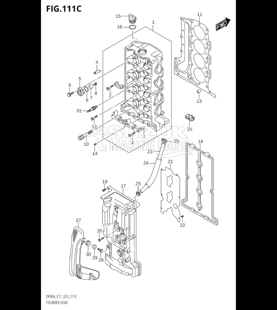 CYLINDER HEAD (DF90AWQH,DF100B)