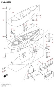 DF225T From 22503F-710001 (E01 E40)  2017 drawing GEAR CASE (DF250Z:E40)