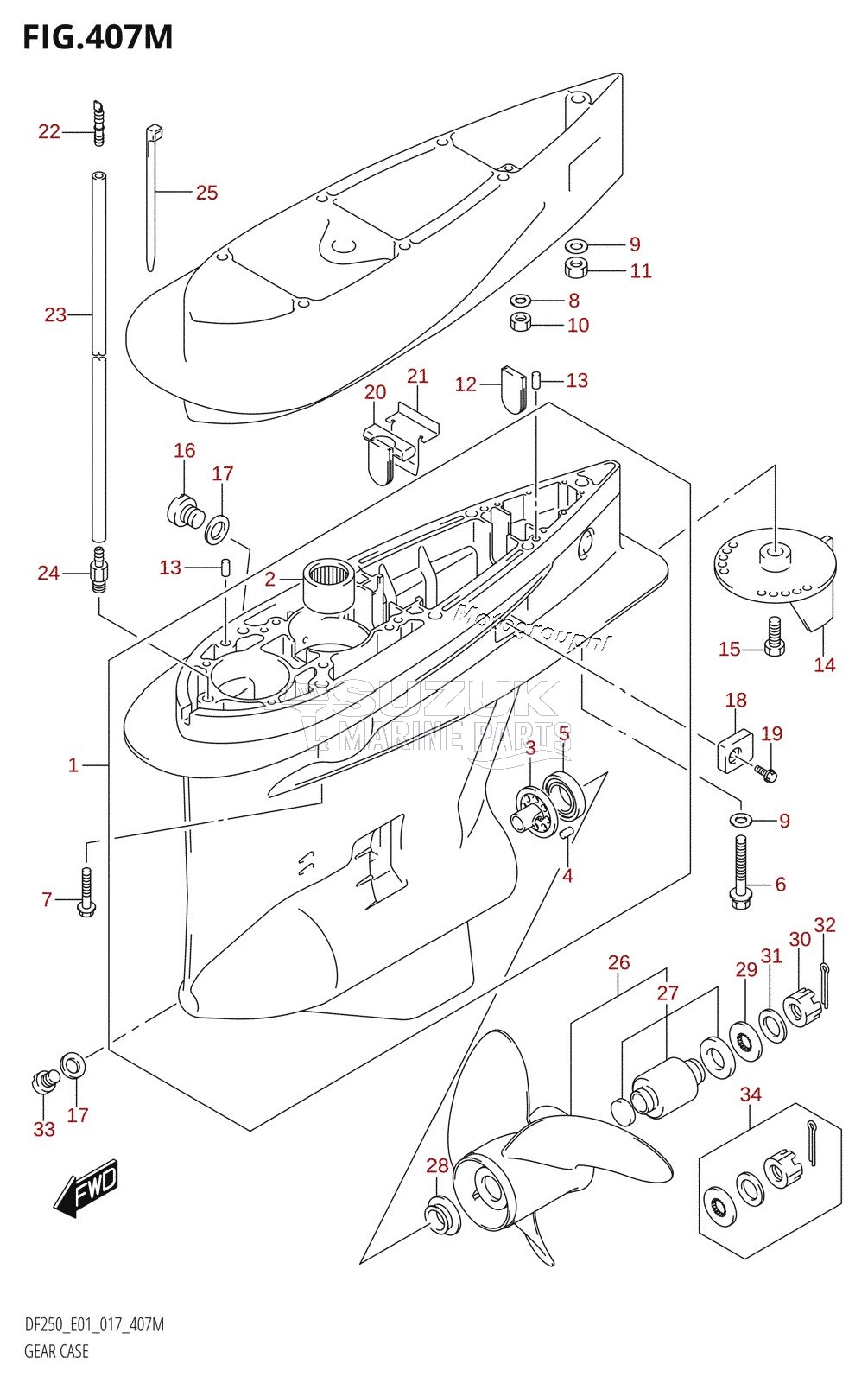 GEAR CASE (DF250Z:E40)