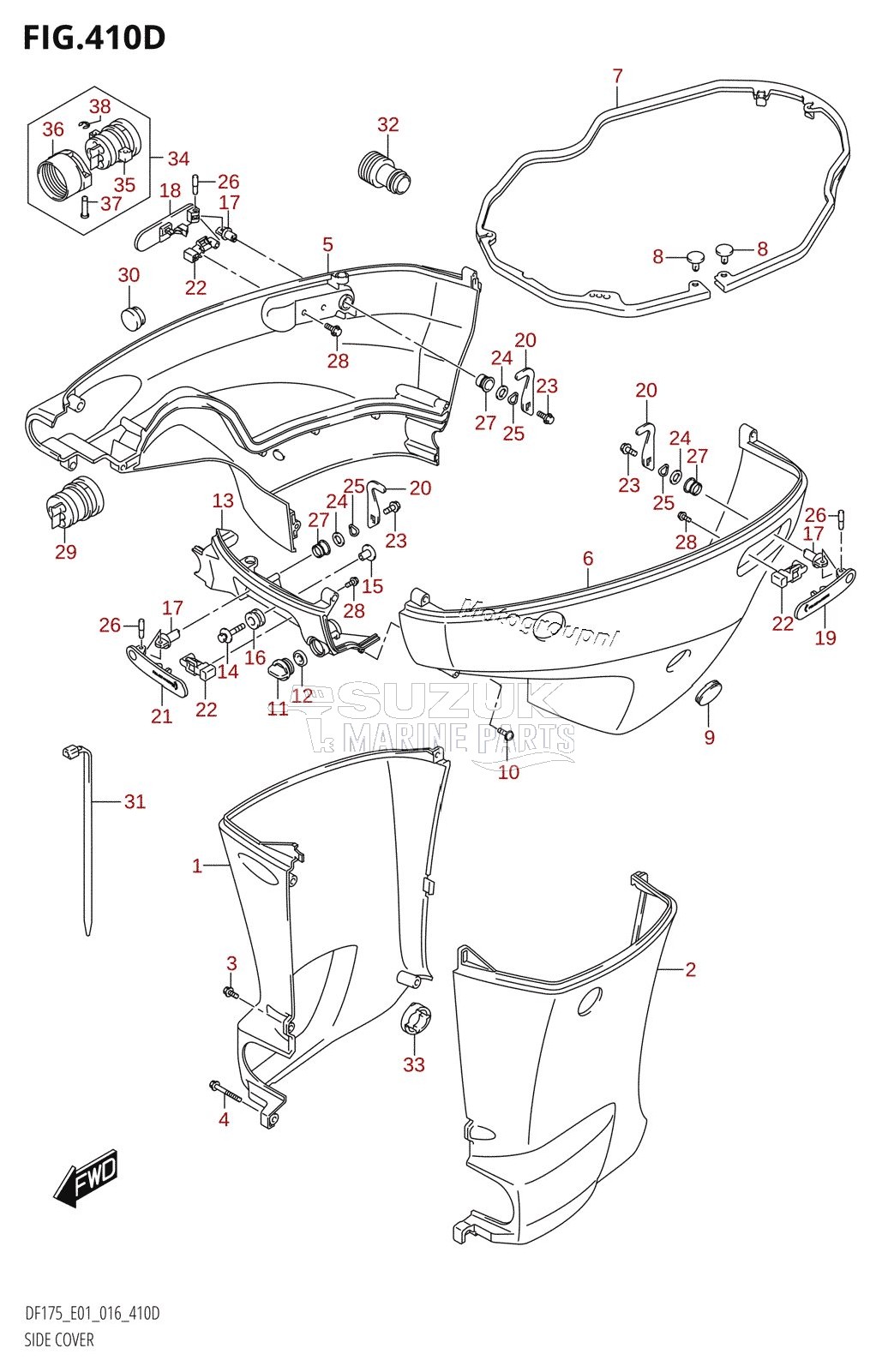 SIDE COVER (DF150TG:E40)