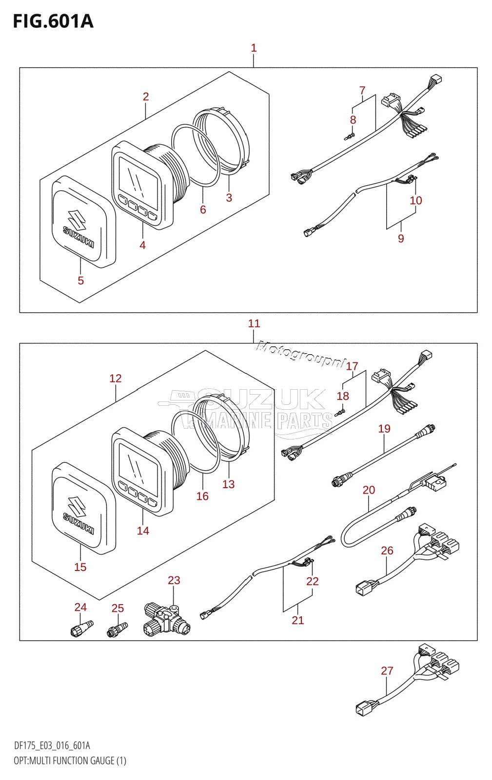 OPT:MULTI FUNCTION GAUGE (1) (DF150TG:E03)