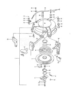 Outboard DT 40 drawing Recoil Starter (1986 to 1991)