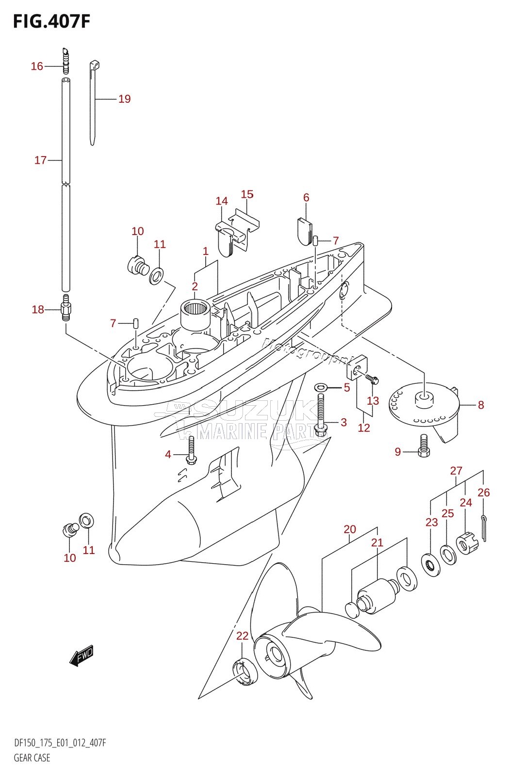 GEAR CASE (DF175T:E40)