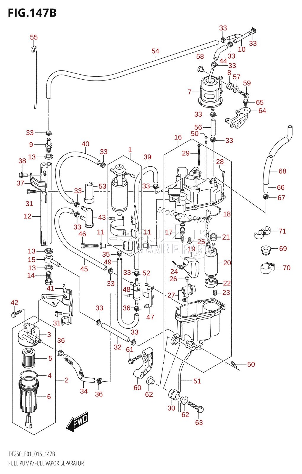 FUEL PUMP /​ FUEL VAPOR SEPARATOR (DF200T:E40)