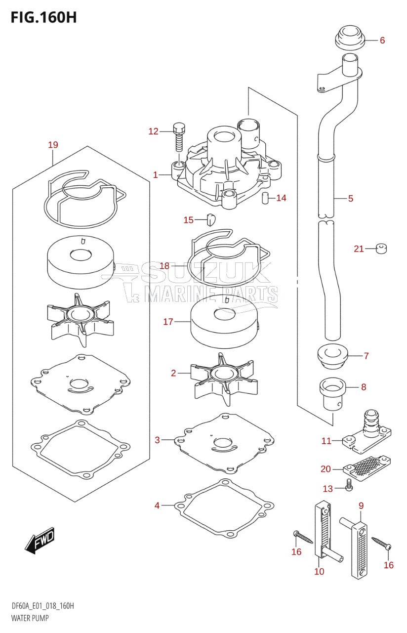 WATER PUMP (DF60AVT:E40,DF60AVTH:E40)