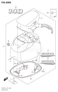 DF115AZ From 11503Z-140001 (E11 E40)  2021 drawing ENGINE COVER ((DF140AT,DF140AZ):021)