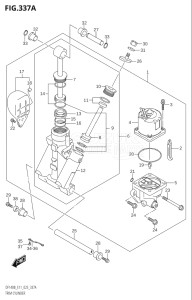 14005Z-340001 (2023) 140hp E11 E40-Gen. Export 1-and 2 (DF140BZ) DF140BZ drawing TRIM CYLINDER (DF140BT,DF140BZ)