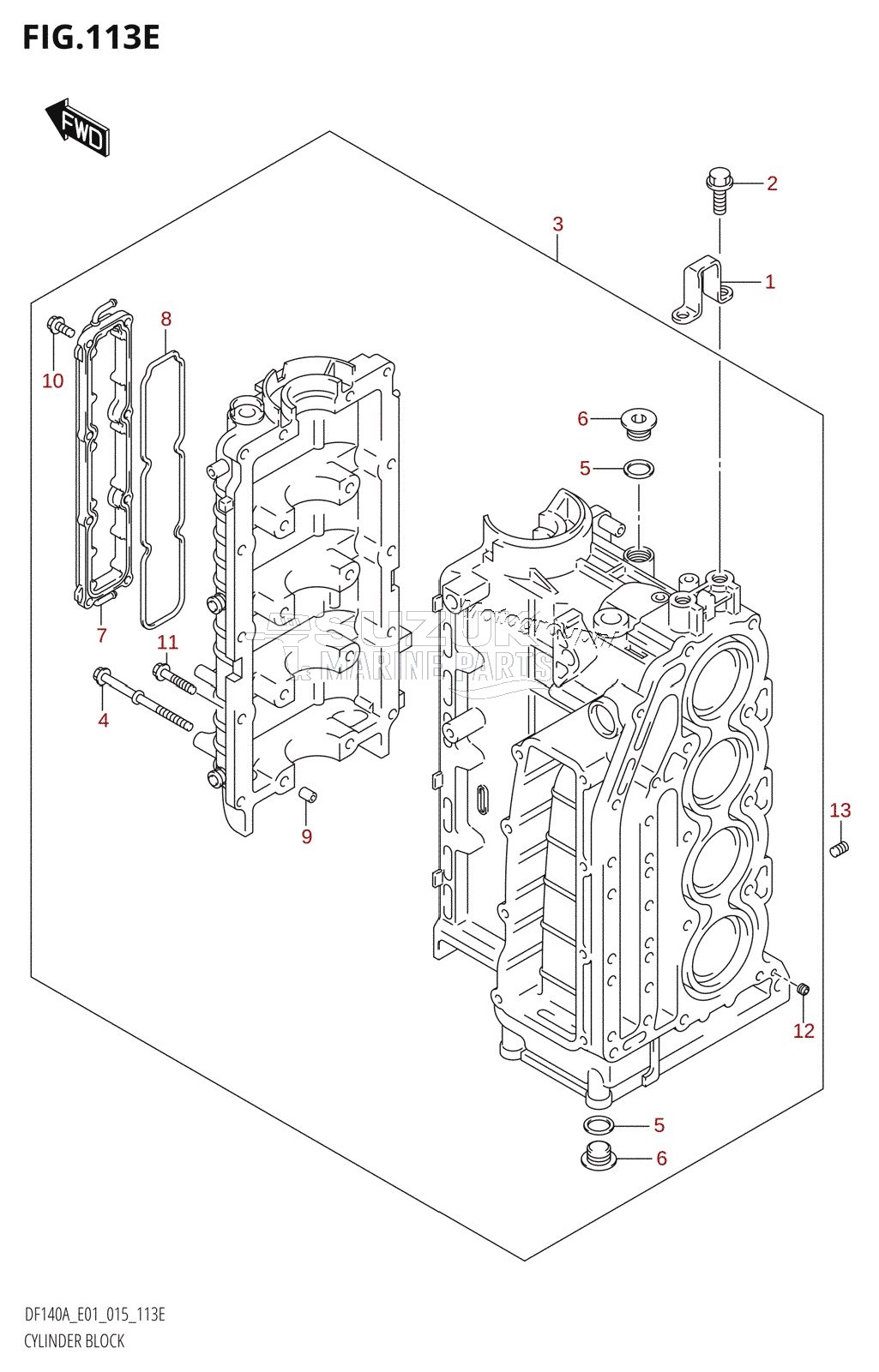 CYLINDER BLOCK (DF115AZ:E40)