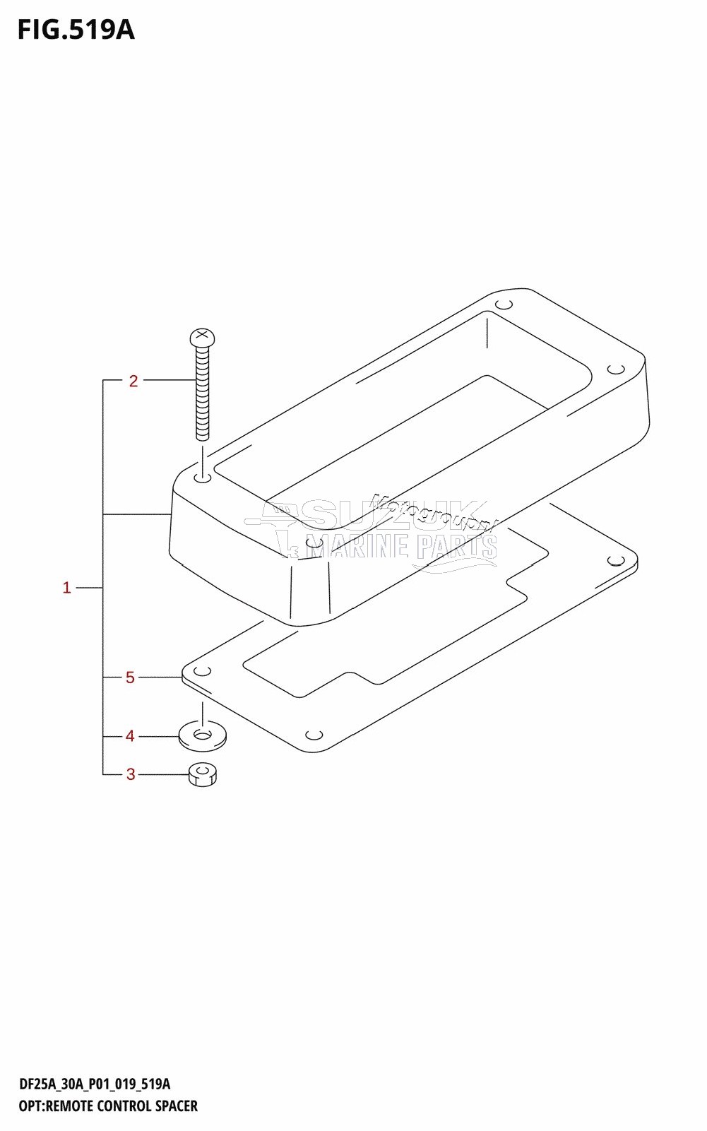 OPT:REMOTE CONTROL SPACER (DF25A,DF25ATH,DF30A,DF30ATH,DF30AQ)