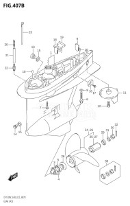 15002Z-140001 (2021) 150hp E40-Costa Rica (DF150WZ) DF150 drawing GEAR CASE (DF150WZ)