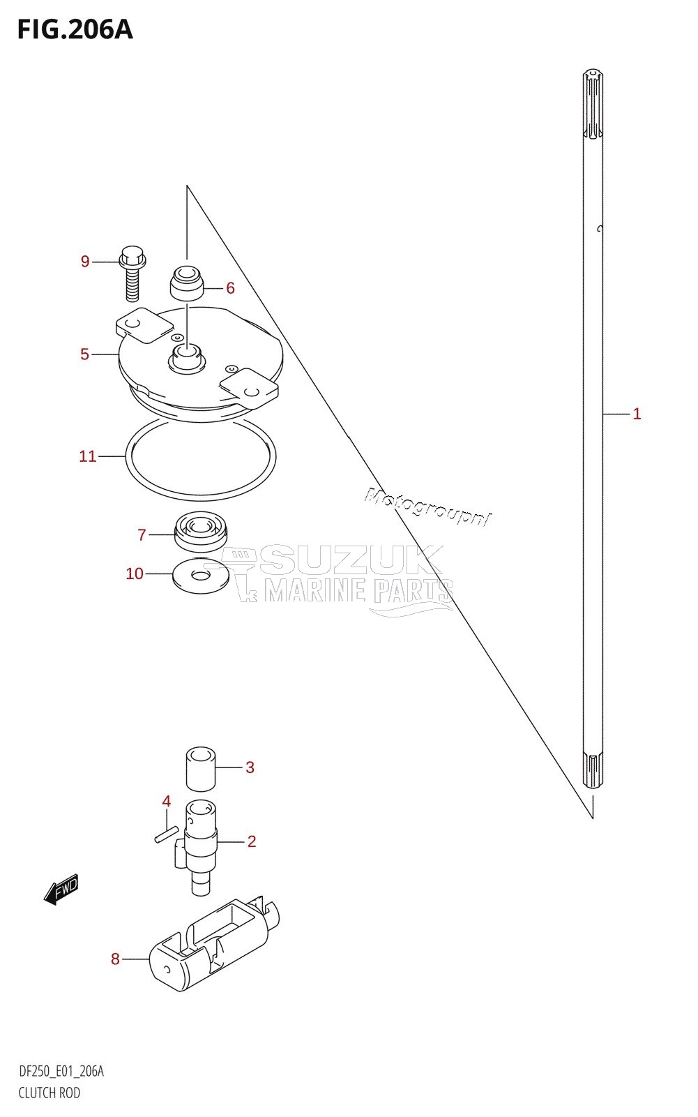 CLUTCH ROD (DF200T,DF200WT,DF225T,DF225WT,DF250T)