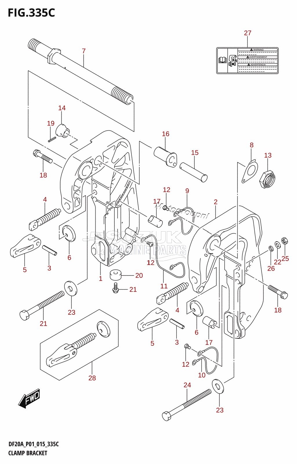 CLAMP BRACKET (DF9.9BT:P01)