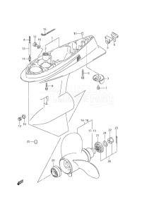 Outboard DF 70 drawing Gear Case (1998-2000)