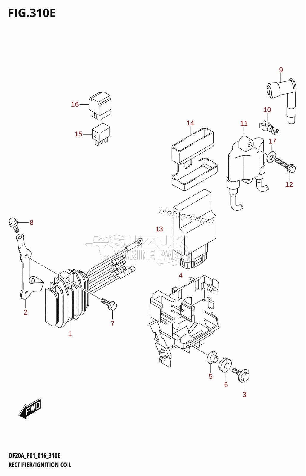 RECTIFIER /​ IGNITION COIL (DF15AR:P01)