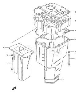 DT175 From 17501-131001 ()  1991 drawing EXHAUST MANIFOLD