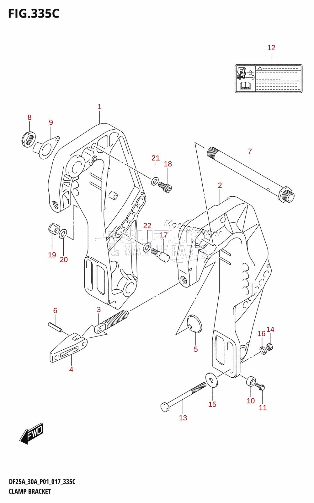 CLAMP BRACKET (DF25AT:P01)