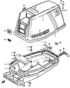 DT7.5 From d-10001 ()  1983 drawing ENGINE COVER