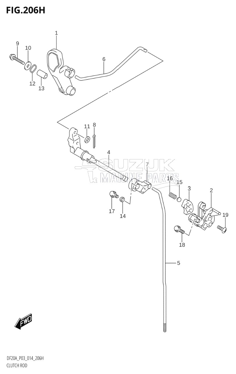 CLUTCH ROD (DF20A:P03)