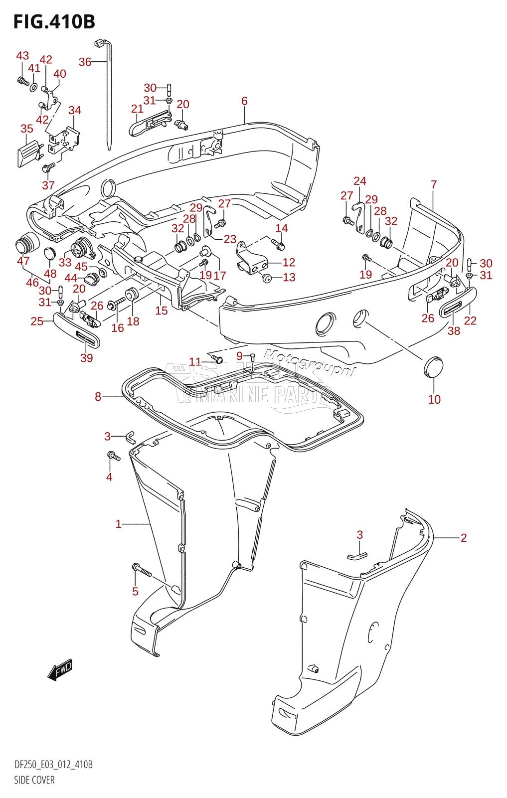 SIDE COVER (DF200Z:E03:X-TRANSOM)