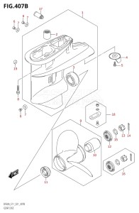 04003F-340001 (2023) 40hp E01 E11-Gen. Export 1-and 2 (DF40A  DF40AQH  DF40AT  DF40ATH) DF40A drawing GEAR CASE (SEE NOTE)