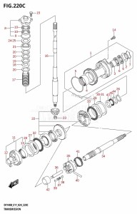 DF100C From 10005F-440001 (E01)  2024 drawing TRANSMISSION (DF140BZ,DF115BZ)