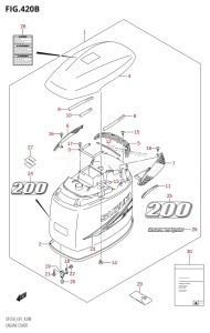 DF200 From 20001F-510001 (E01 E40)  2005 drawing ENGINE COVER ((DF200T,DF200Z,DF200WT,DF200WZ):(K10,011))