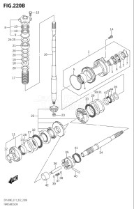 11505F-340001 (2023) 115hp E11 E40-Gen. Export 1-and 2 (DF115BG) DF115BG drawing TRANSMISSION (DF115BZG,DF140BZG)