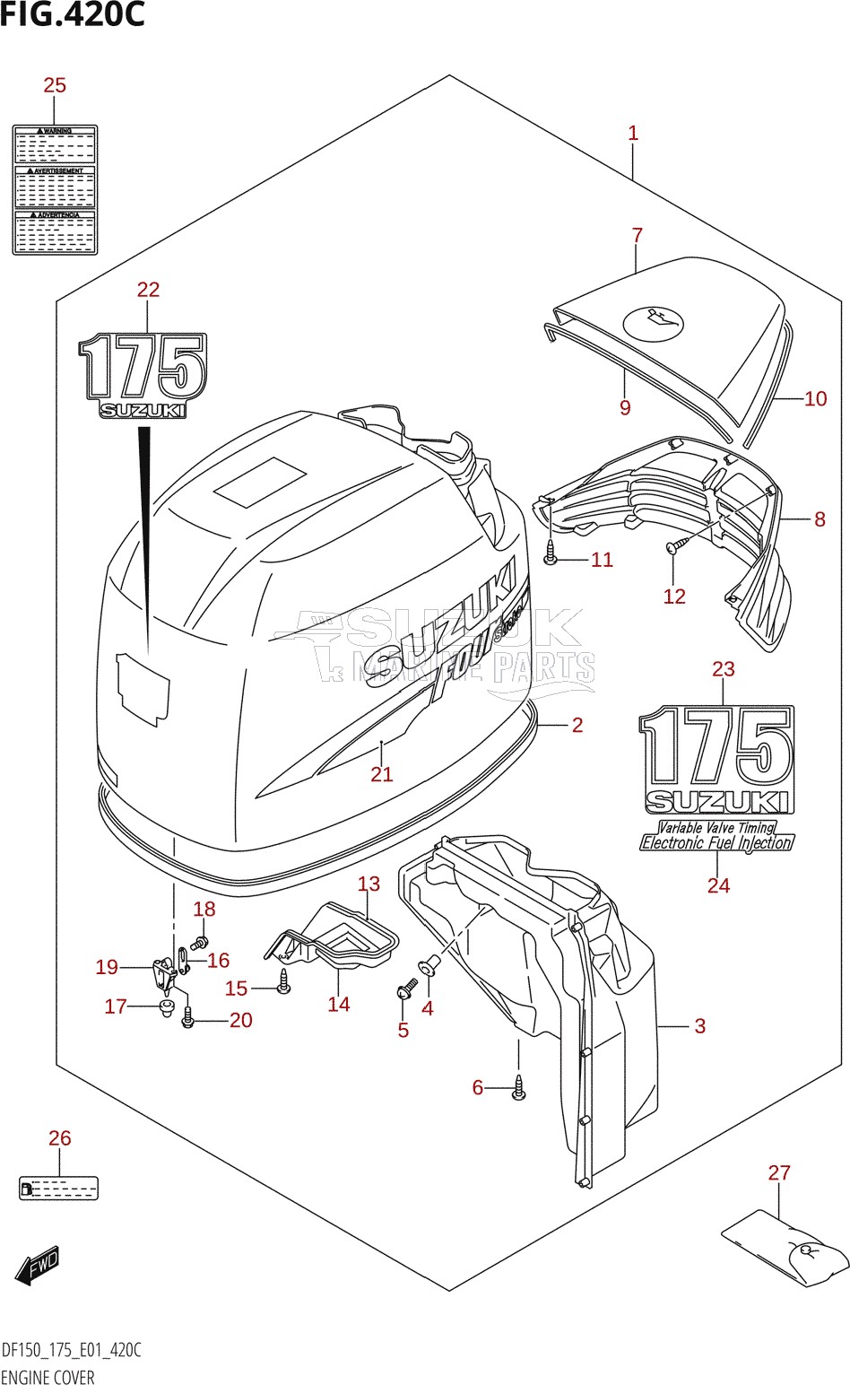 ENGINE COVER ((DF175T,DF175Z):(K6,K7,K8,K9))