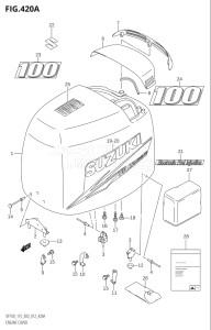 11501F-880001 (2008) 115hp E03-USA (DF115TK8  DF115TK9  DF115WTK9) DF115T drawing ENGINE COVER (DF100T:E03)