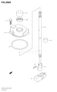 14001Z-780001 (2007) 140hp E03-USA (DF140ZK7) DF140Z drawing CLUTCH ROD (DF140Z:(K6,K7,K8,K9,K10,011))