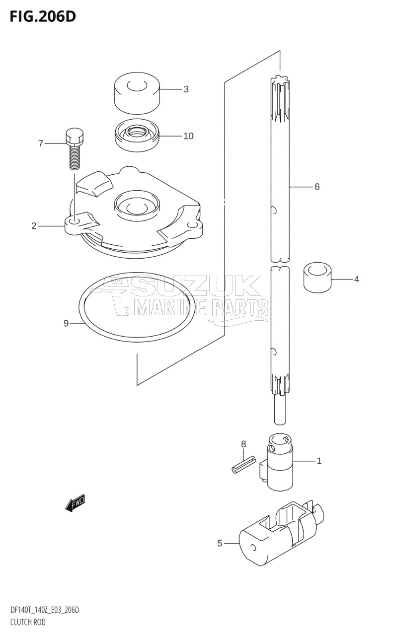 CLUTCH ROD (DF140Z:(K6,K7,K8,K9,K10,011))