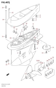 DF225Z From 22503Z-310001 (E01 E40)  2013 drawing GEAR CASE (DF250T:E01)