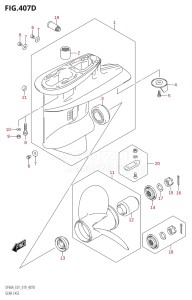 04003F-910001 (2019) 40hp E01-Gen. Export 1 (DF40AQH  DF40AT  DF40ATH) DF40A drawing GEAR CASE (DF60A:E40)