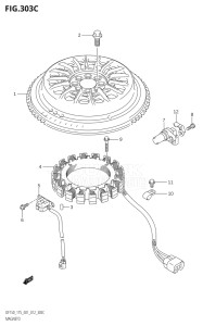 17502F-210001 (2012) 175hp E01 E40-Gen. Export 1 - Costa Rica (DF175T) DF175T drawing MAGNETO (DF150Z:E01)