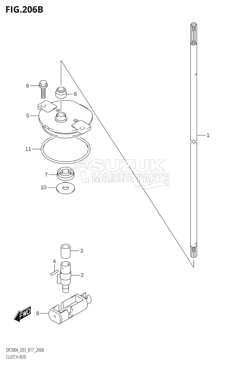 CLUTCH ROD (DF200AST:E03)