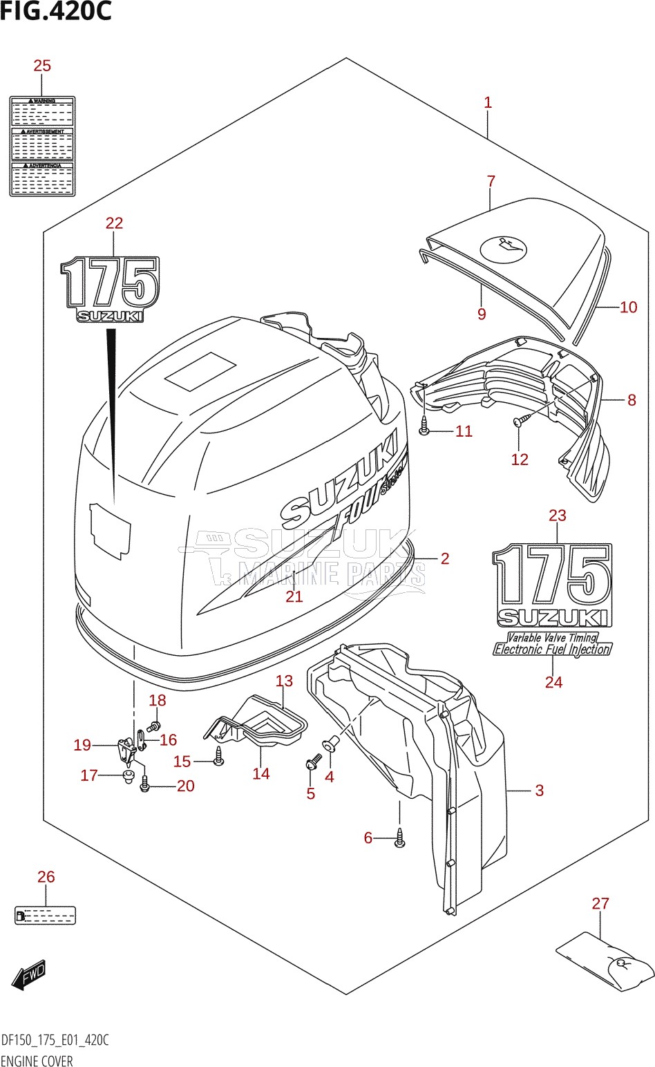 ENGINE COVER ((DF175T,DF175Z):(K6,K7,K8,K9))