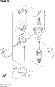 03003F-040001 (2020) 30hp P01 P40-Gen. Export 1 (DF30A  DF30AQ  DF30AR  DF30AT  DF30ATH) DF30A drawing STARTING MOTOR (DF25AT,DF30AT)