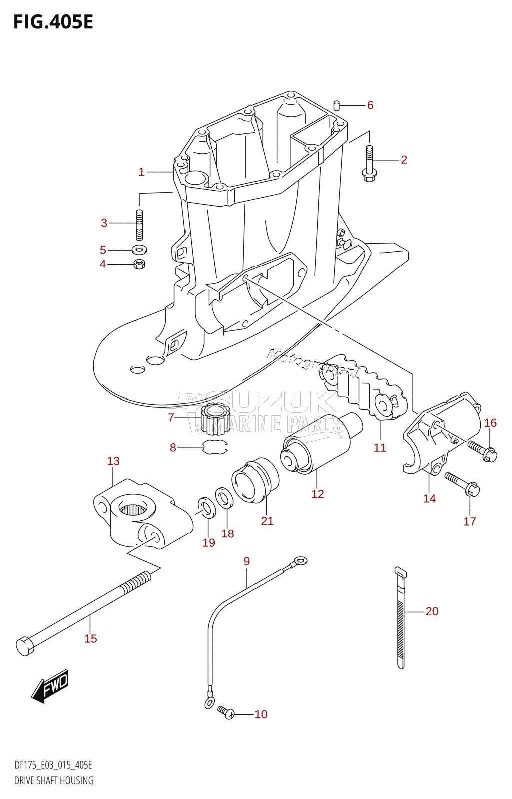 DRIVE SHAFT HOUSING (DF175T:E03)