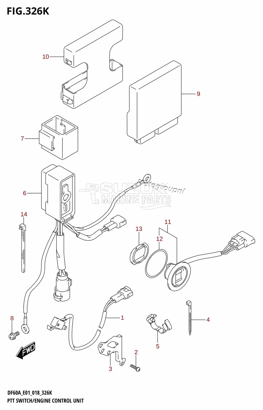 PTT SWITCH /​ ENGINE CONTROL UNIT (DF60AVT:E01,DF60AVTH:E01)