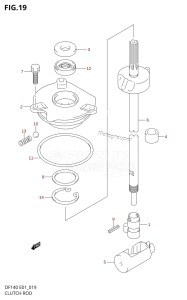 DF140 From 14001Z-371001 (E01)  2003 drawing CLUTCH ROD