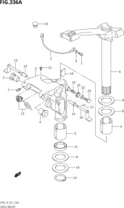 04001F-971001 (1999) 40hp E01-Gen. Export 1 (DF40QHX  DF40TX) DF40 drawing SWIVEL BRACKET (X,Y)