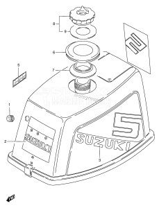 DT5S From 00502-751001 ()  1997 drawing ENGINE COVER (DT5W)