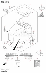 DF40A From 04004F-040001 (E01 E03 E11 E34, USA)  2020 drawing ENGINE COVER (DF40ASVT:E34:(022,023))