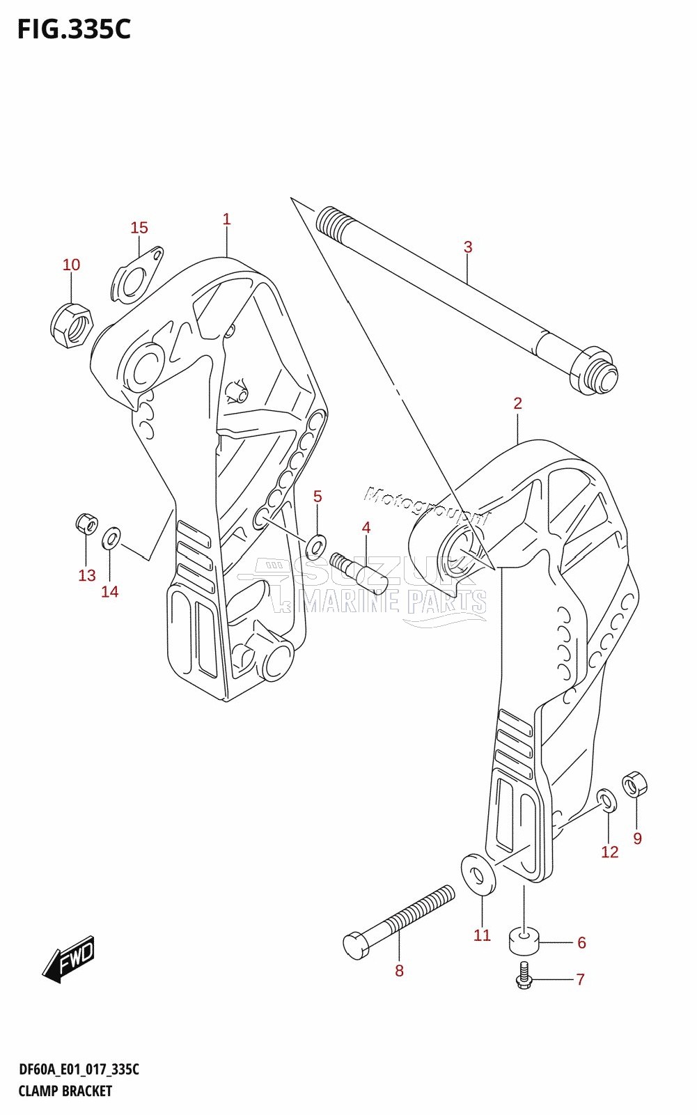 CLAMP BRACKET (DF40ATH:E01)