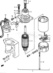 DT40 From 4002-705609 ()  1987 drawing STARTING MOTOR (301816~)